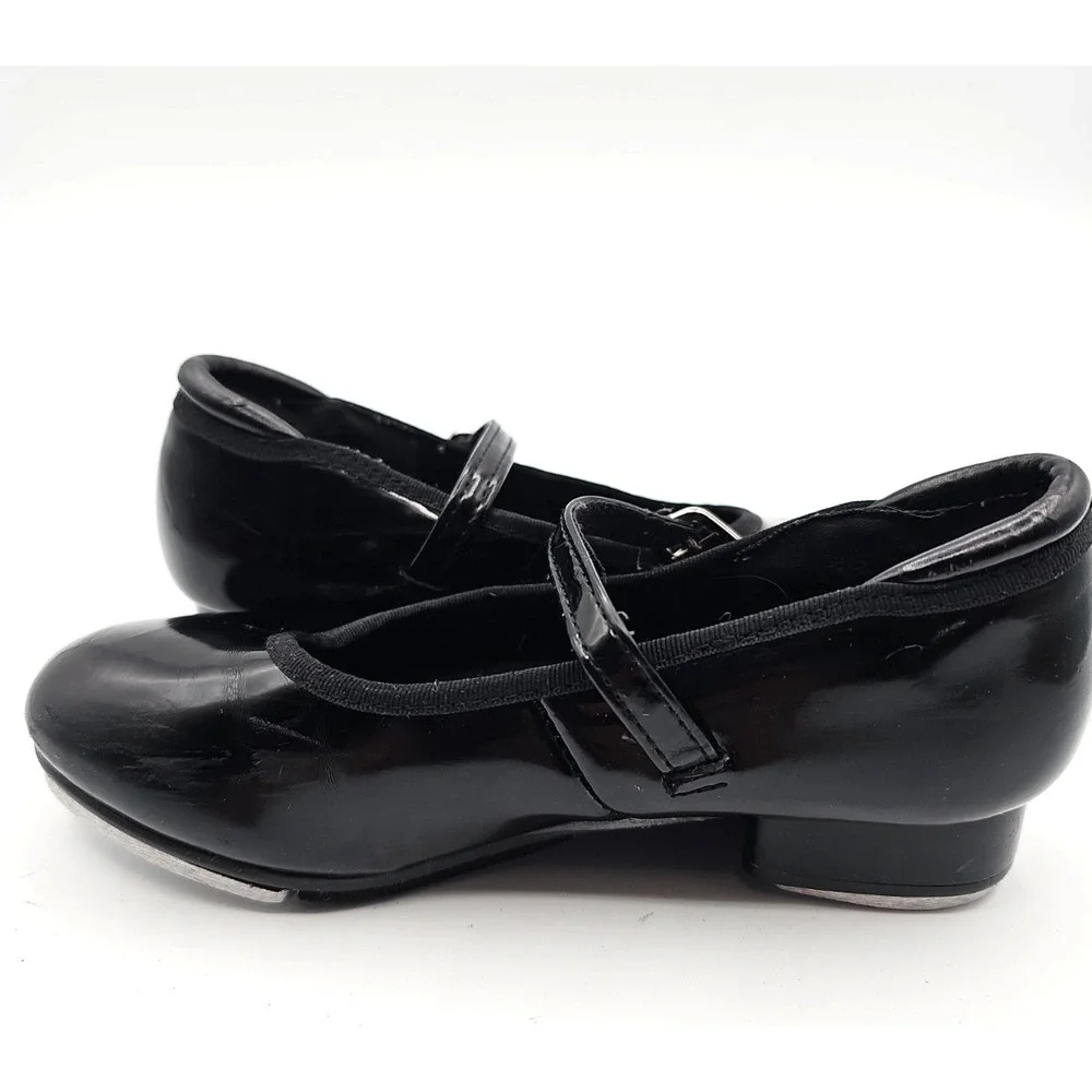 Balera Style 870 Black Patent Tap Shoes Child Size 13.OC Mary Jane Dance